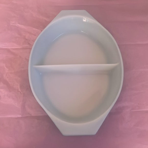 Vintage Pyrex Snowflake Turquoise 1 1/2 Quart Divided Dish with Lid - Picture 3 of 6